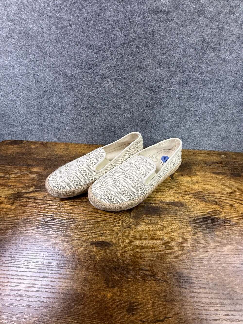 Esprit Women's Beige Knit Espadrille Slip-On Flats Size 8.5